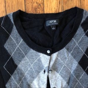 Cashmere Argyle Cardigan